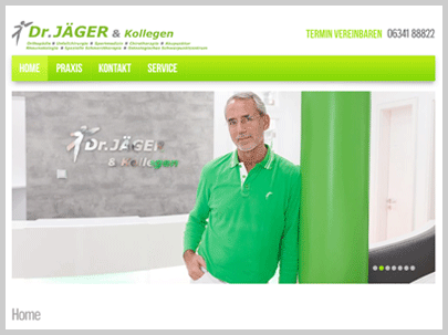 Dr. Jäger Health Care Pain Therapy Orthopedics Website